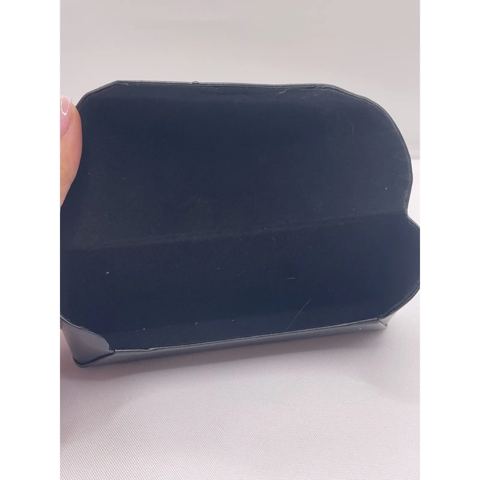 Triangular Foldable Magnetic PU Leather Black Case Glasses Eyeglasses Sunglasses - Image 3