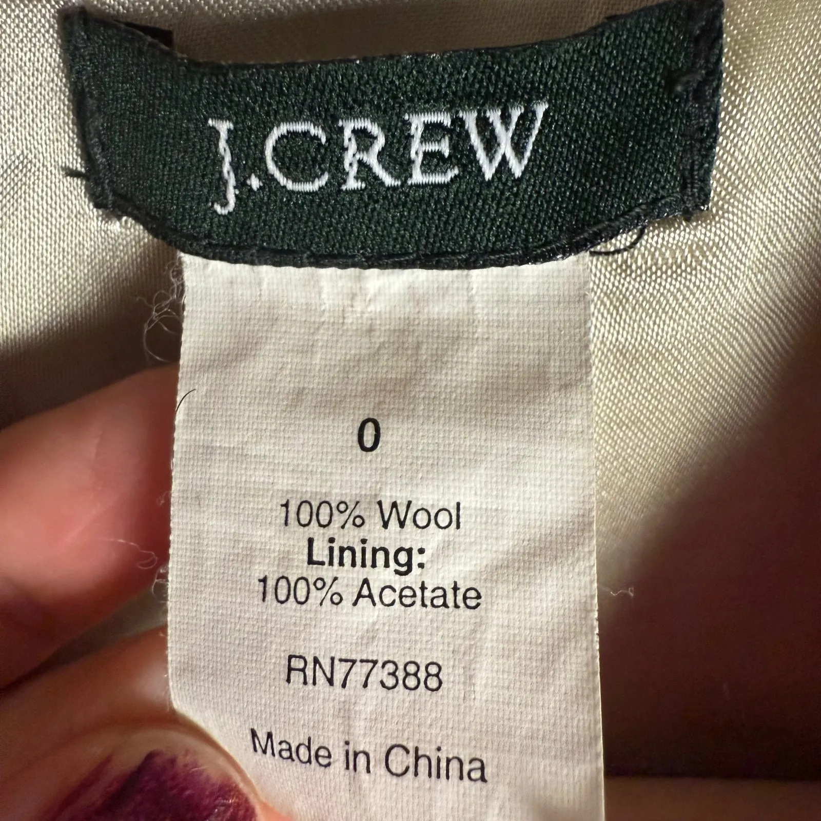 J.Crew Wool Black Jacket Blazer Robert Noble Scottish Cloth Hot Pink Sz 0 - Image 10