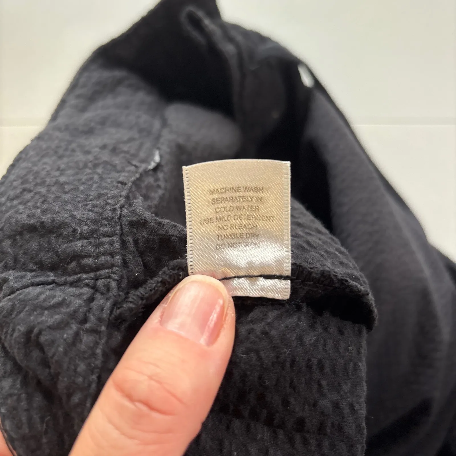 Fresh Produce Skirt‎ Womens Large Black Textured Cotton Blend Drawstring Casual - Image 3