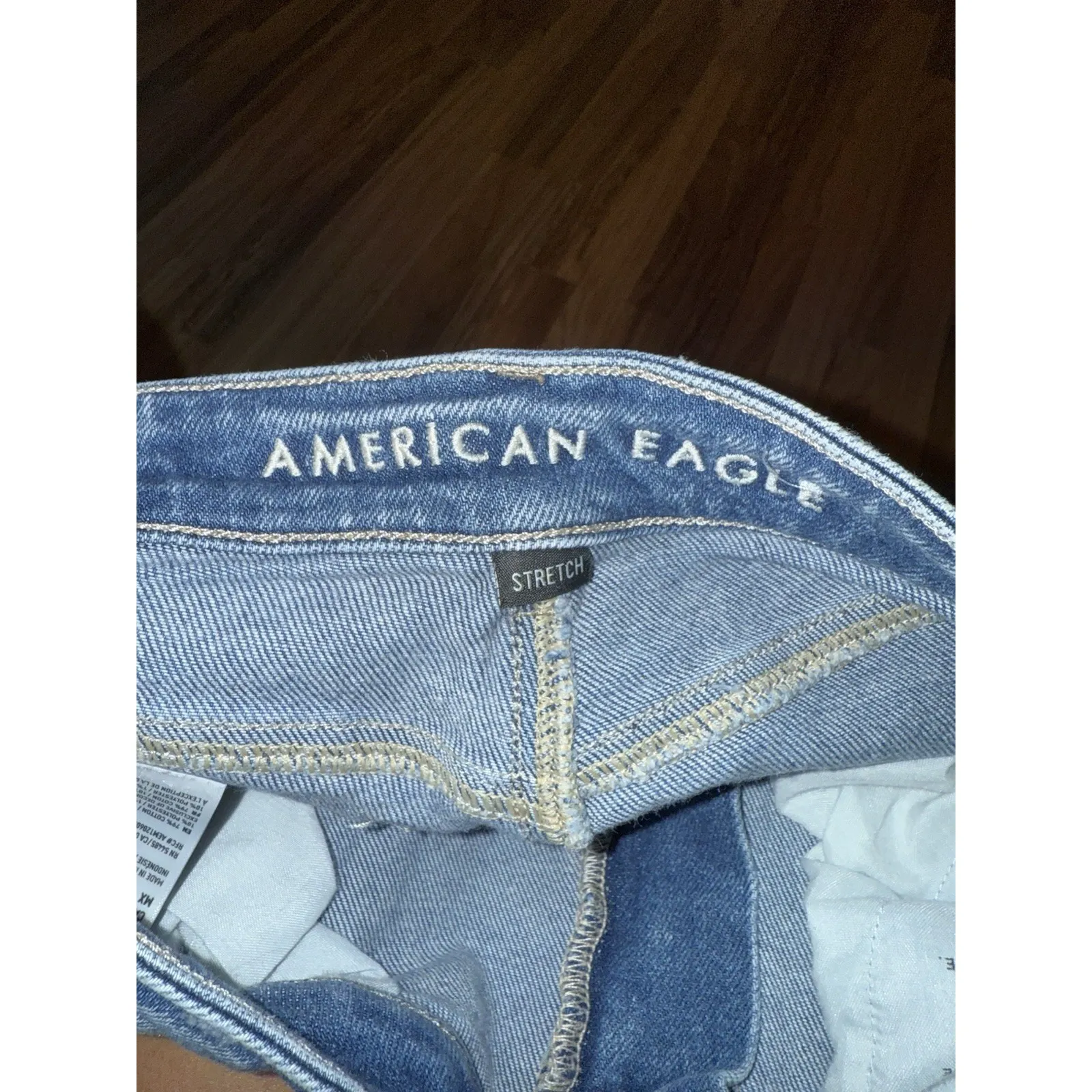 American Eagle Mom Jeans Women's Sz 0 Long Distressed‎ Stretch - Image 3