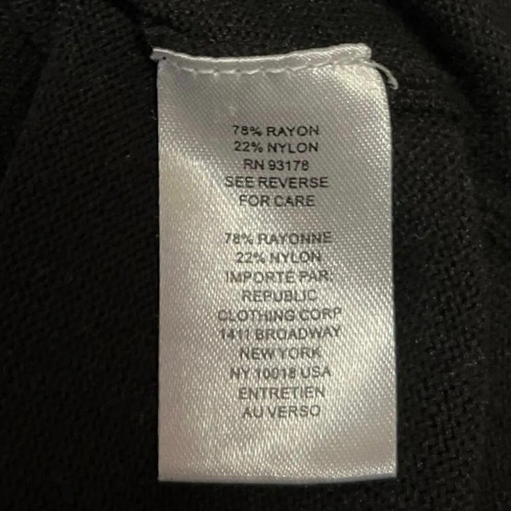 Tahari Women's Black Short Puff Sleeve Knit Turtleneck Blouse Sweater Top Size M - Image 4