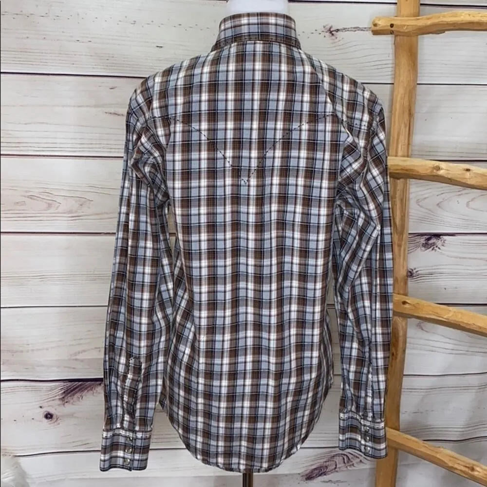Wrangler  Vintage Western Pearl Snap Up Shirt - Image 5