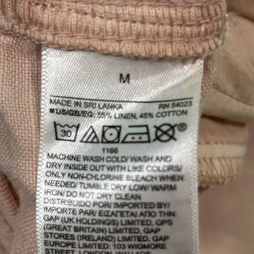 EUC‎ Gap Linen Blend Jogger Sweatpants with Side Panels Beige Womens Medium - Image 5