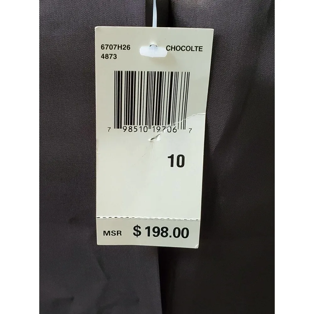 Max Studio  Brown Polyester Single Breasted Two Buttons Fitted Blazer 10 NWT $198 - Image 9