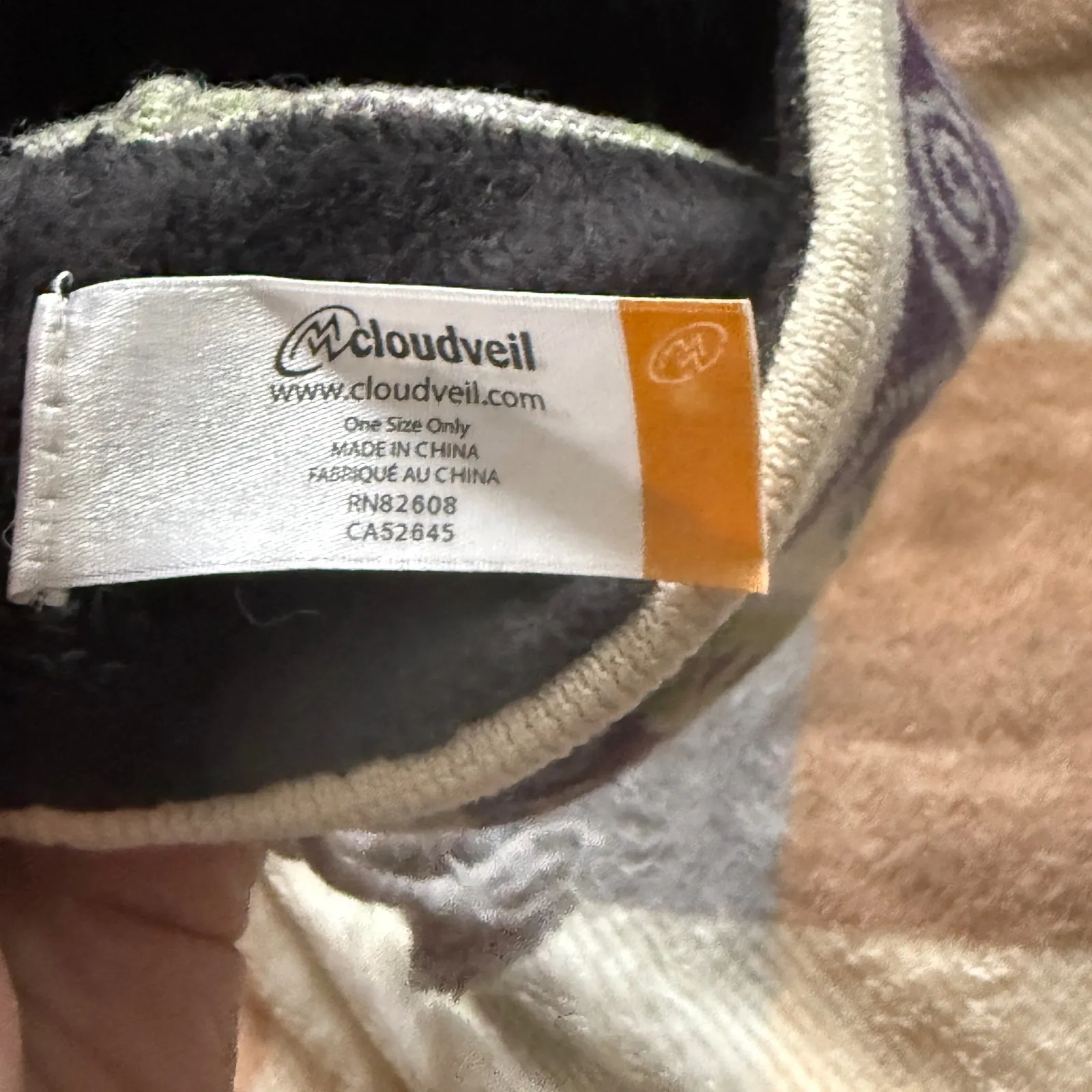 Cloudveil Womens Knit Beanie Hat Tassel Purple Green Geometric Pattern One Size - Image 5