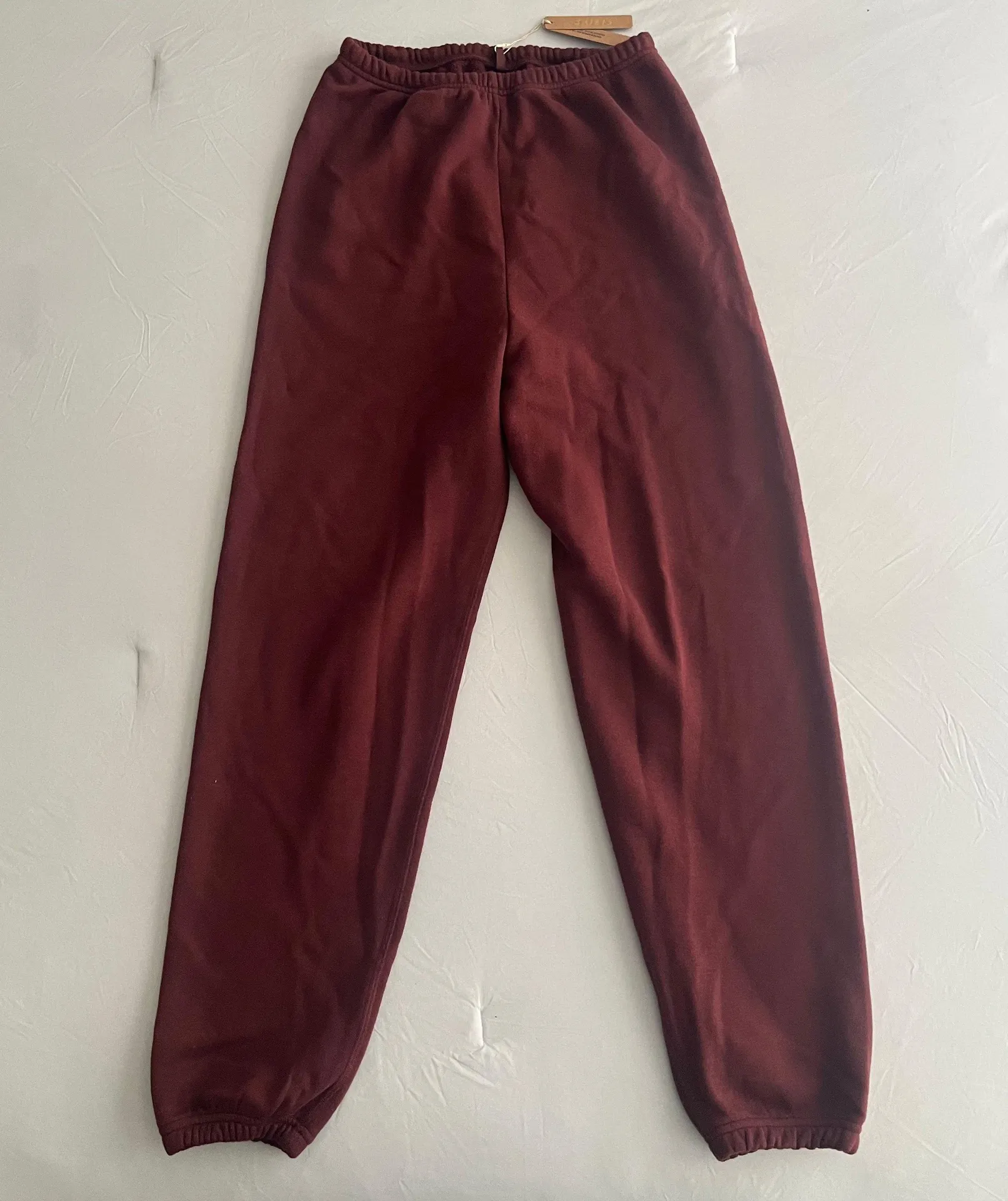 Oxblood Cotton Fleece Joggers - Image 3