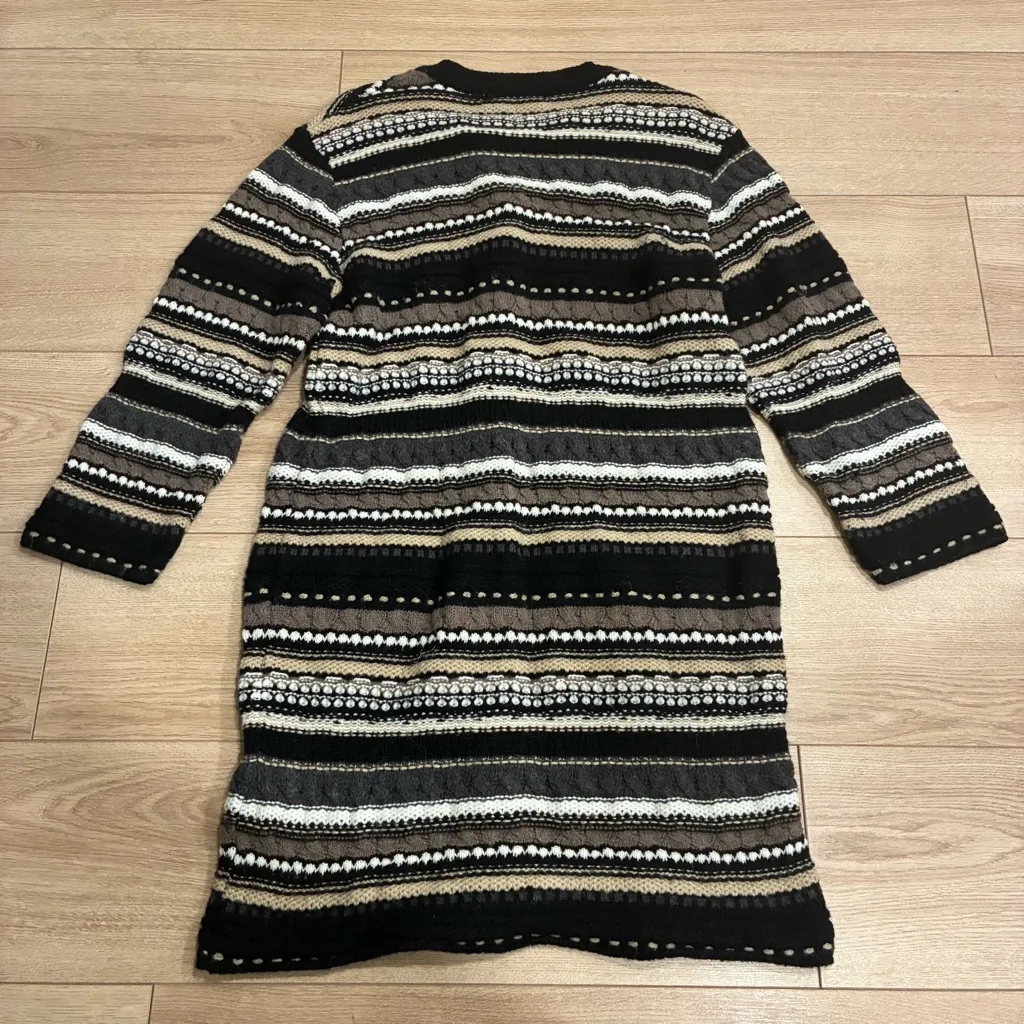 Aldomartins x Anthropologie Oona Longline Cardigan Duster 3D Knit Size S Brown - Image 7