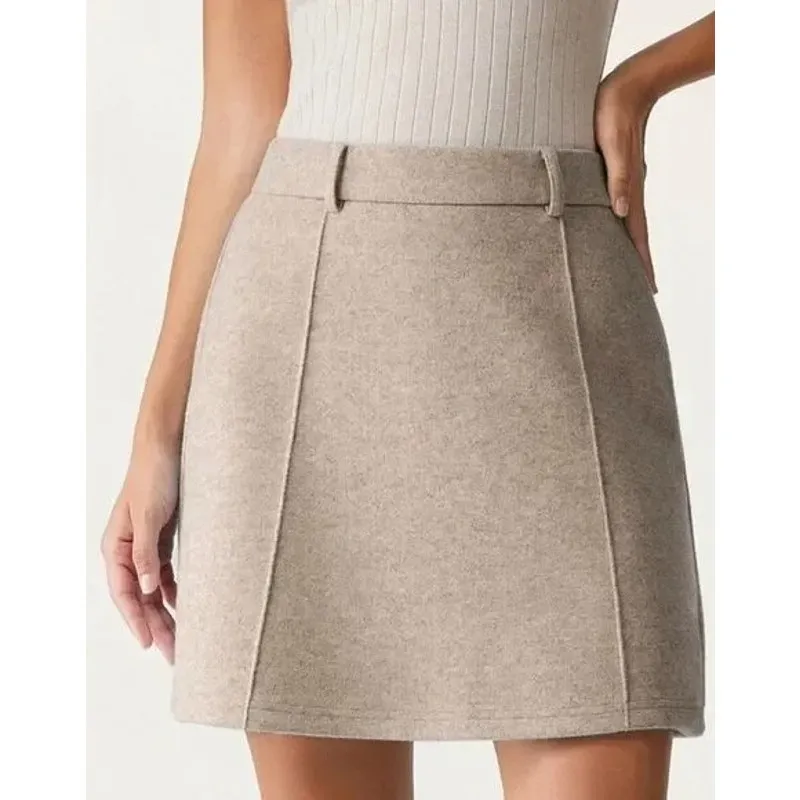 OGL Move CashSoft High Waisted A Line Mini Skirt Heather Oatmeal L NWT Tan Size L - Image 6