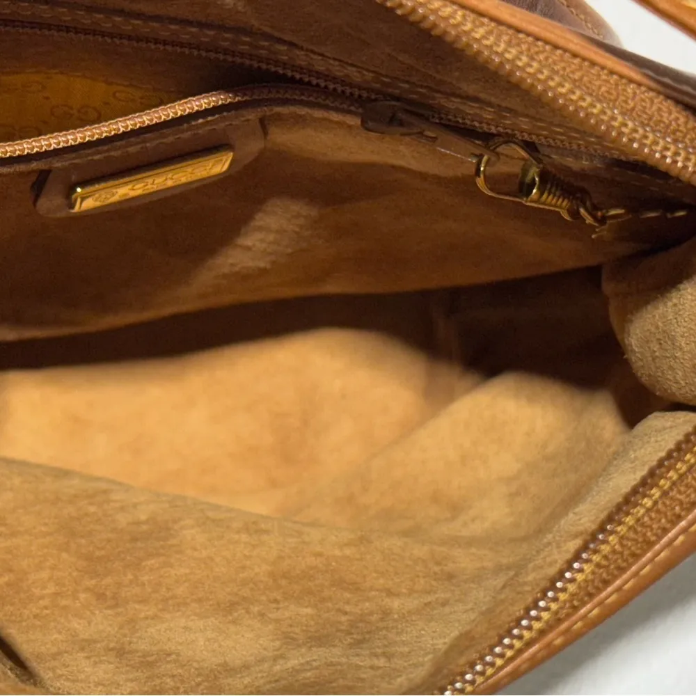 Gucci Vintage Marmont Bucket Leather handbag Shoulder Bag Tan - Image 16