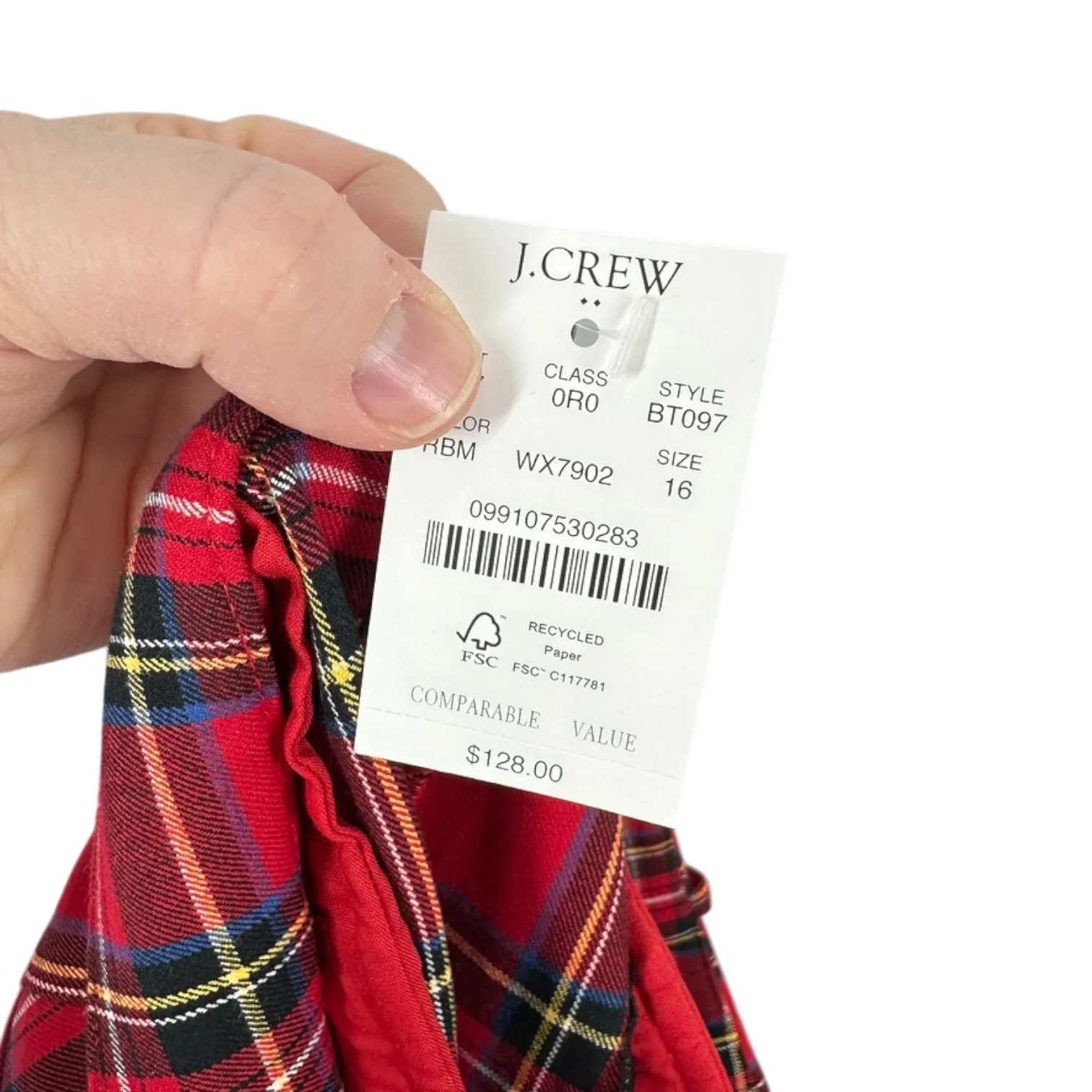 J Crew Kallie Pant Women Size 16 Red Plaid Straight Leg Preppy Chic NWT - Image 4
