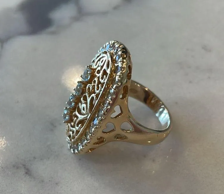 David Sigal Gold Plated Sterling Silver ring Size 8 - Image 4