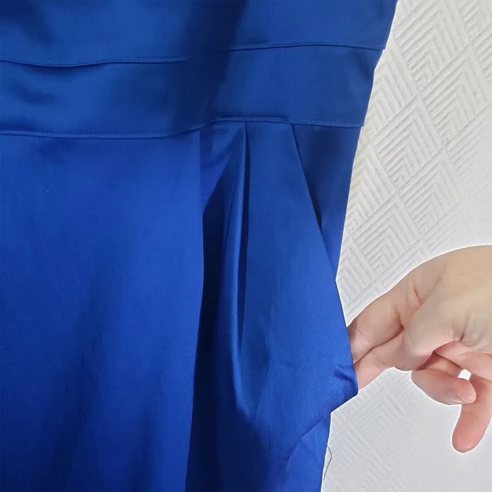 DEMOCRACY, MACY'S Size 10 Blue Sheath, Cocktail, Tank Dress with Pockets - Image 6