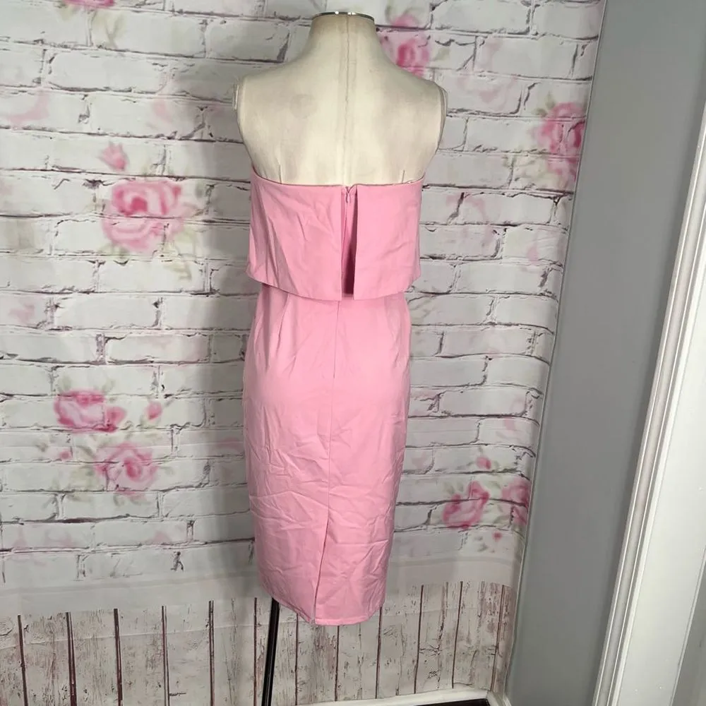 Lulu’s Lots of Love Light Pink Strapless Midi strapless flounce Dress - Image 9