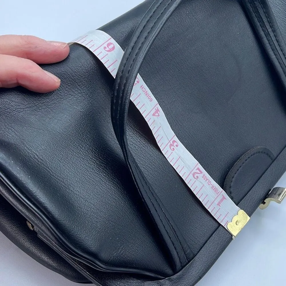 Black Aetna made in USA vintage faux leather satchel Black - Image 7