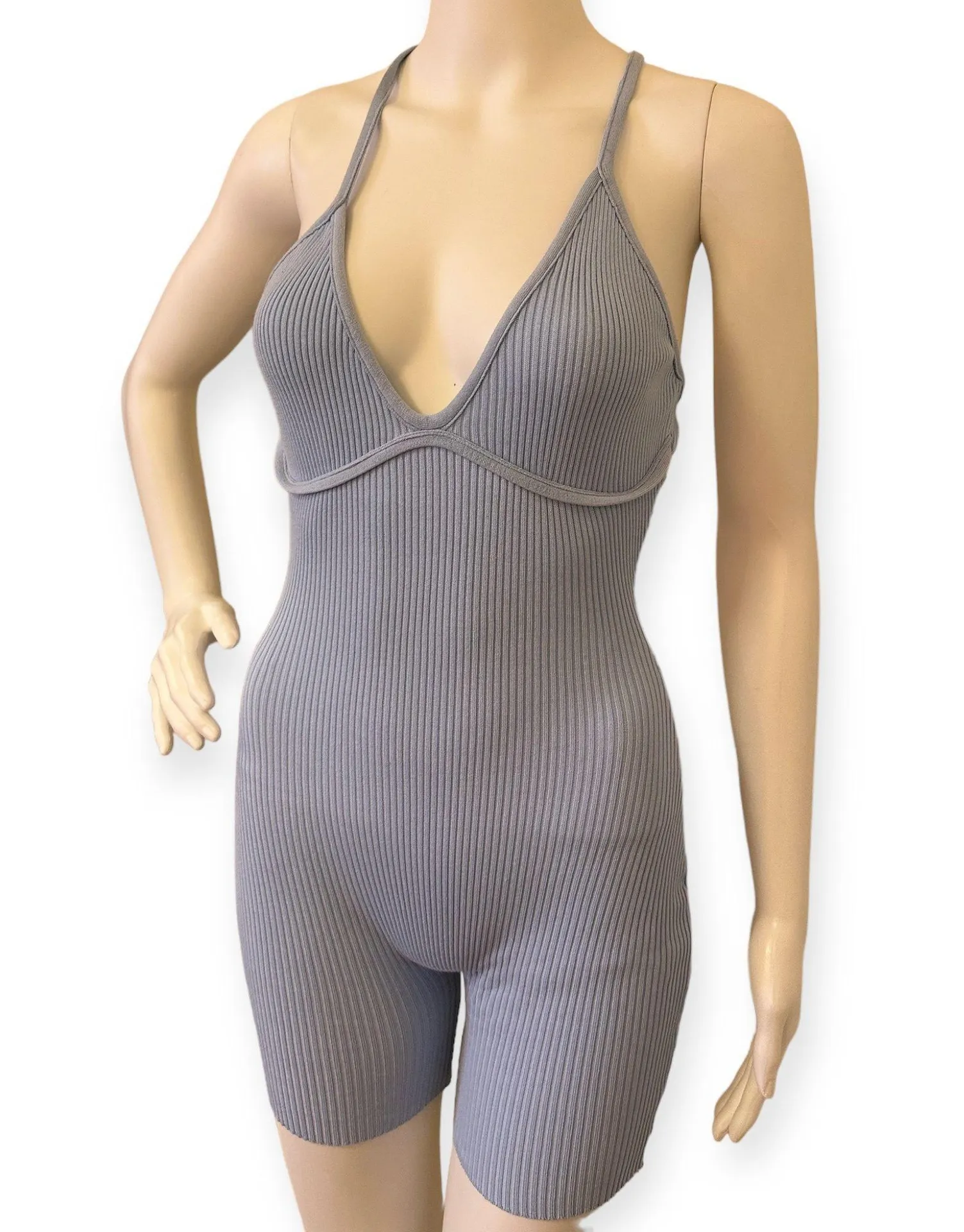 Cali Ribbed Romper Blue Size M - Image 6