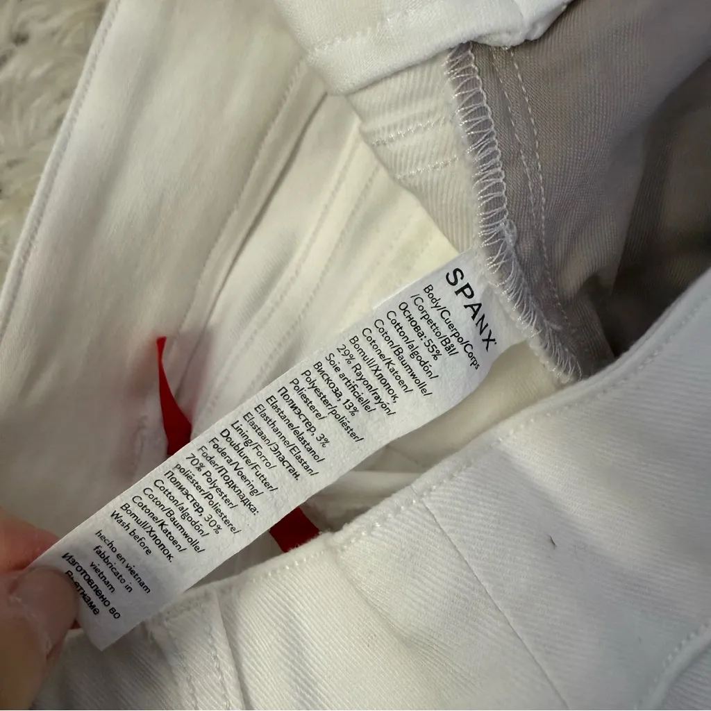 Spanx Cropped Twill Wide-Leg Pants – White  Size Medium - Image 8