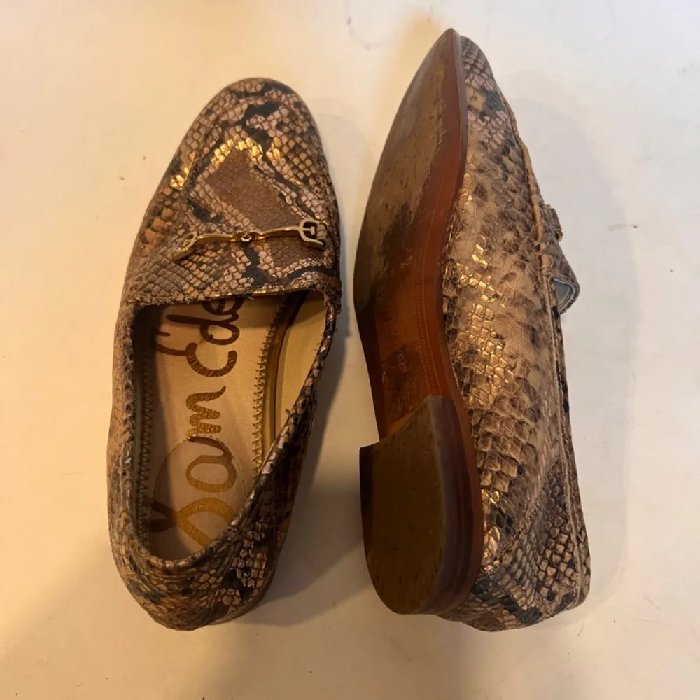 Sam Edelman Womens Loraine Horsebit Metallic Snake Print Loafers Size 6 - Image 7