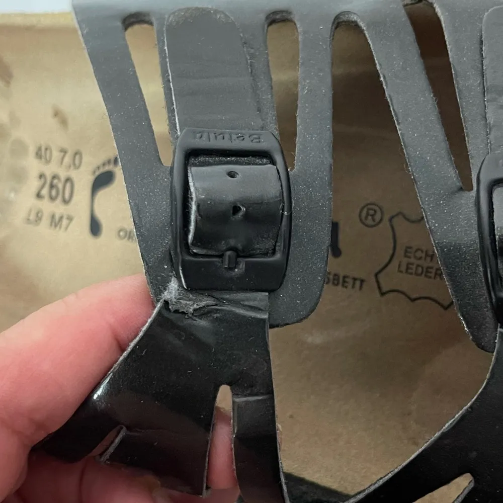 Birkenstock Betula Granada Black Patent Leather Slides Size 9 - Image 7