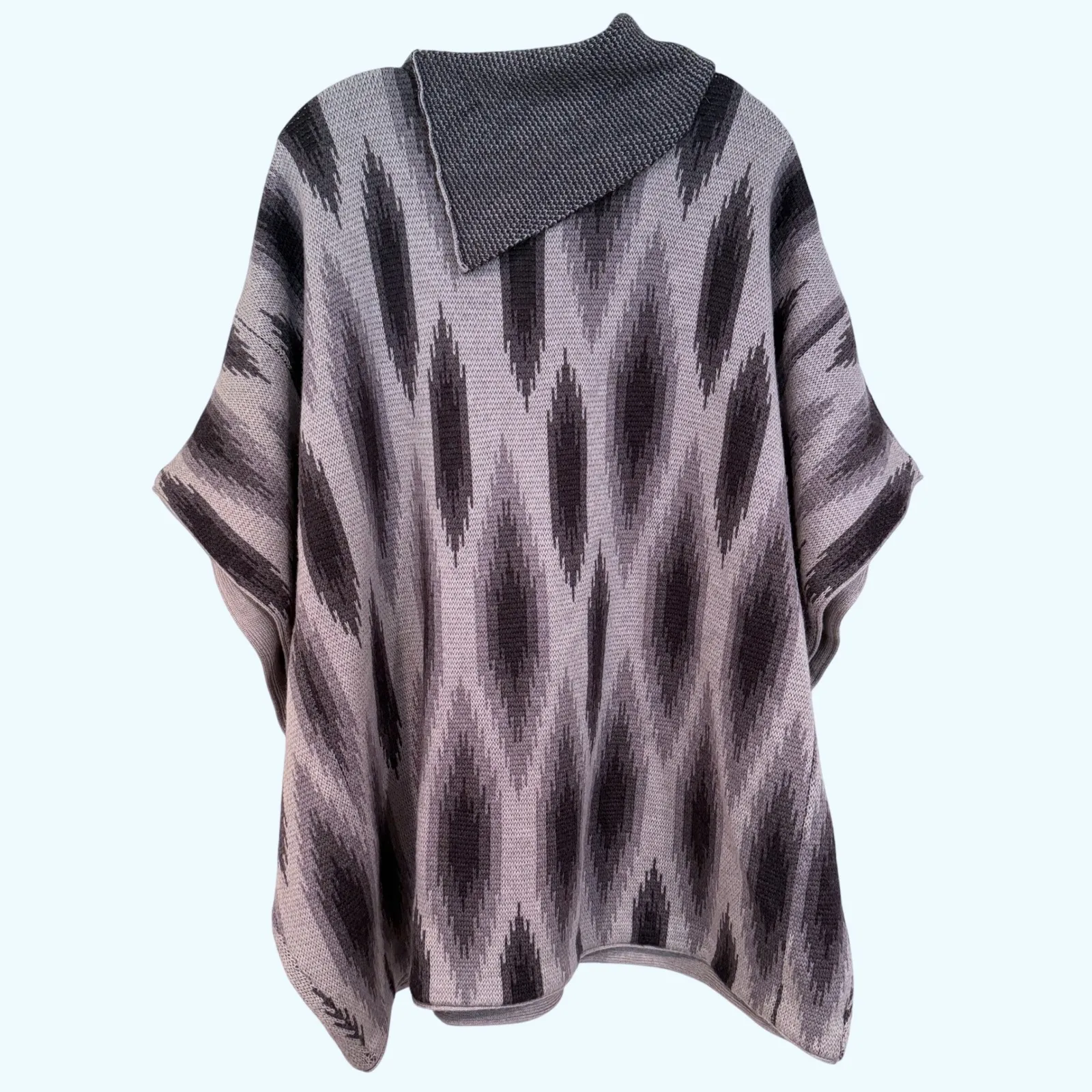 Haute Hippie Southwest Poncho Women's XS/S Gray 100% Wool Western Boho Retro Y2K - Image 3