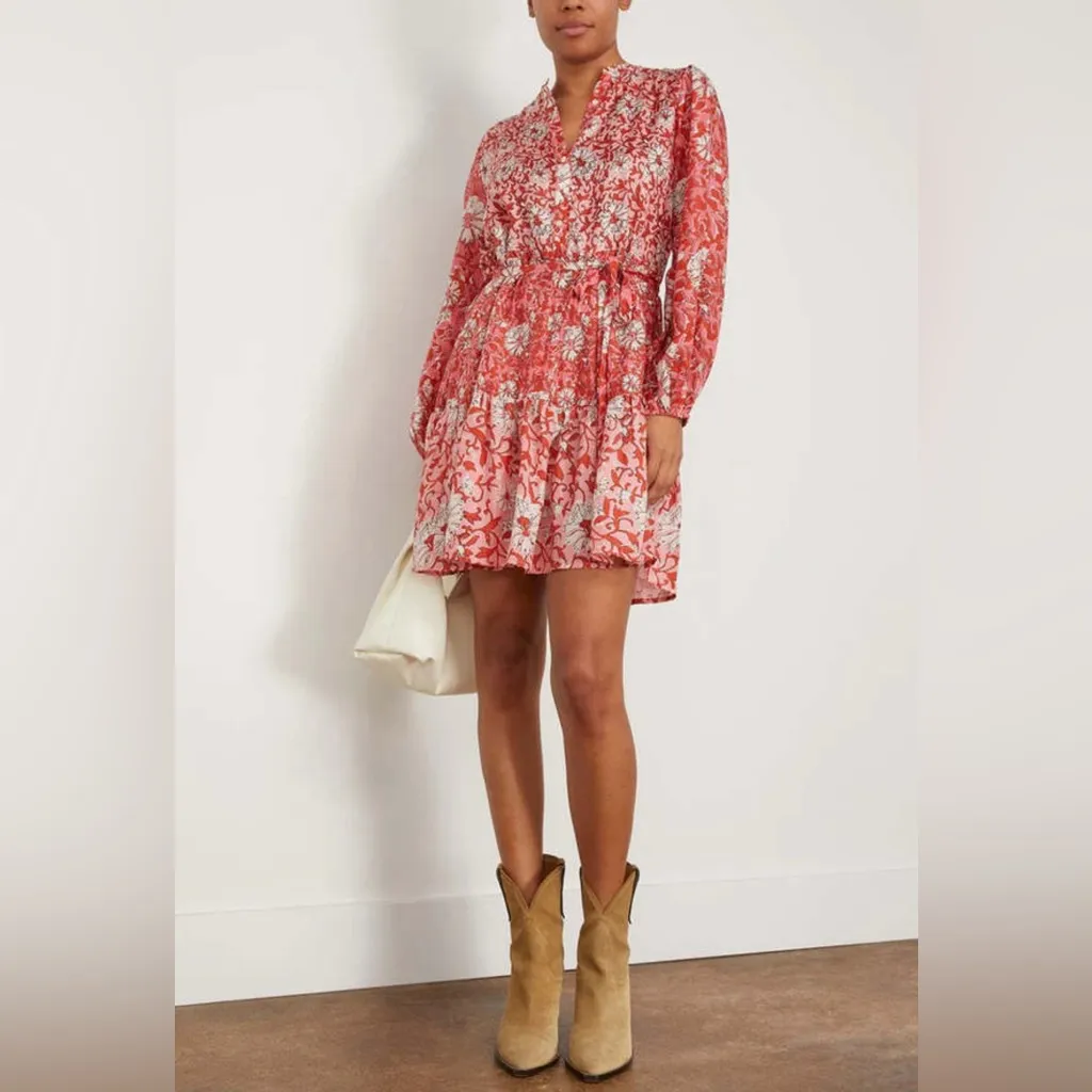 HANNAH Nissa mini Dress in Red and White Size M - Image 2