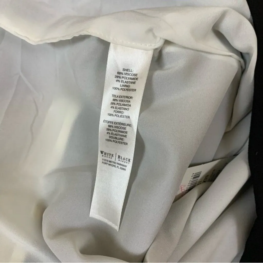 White House Black Market Colorblock‎ Pencil Skirt 12 Black Burgundy Beige Lined - Image 4