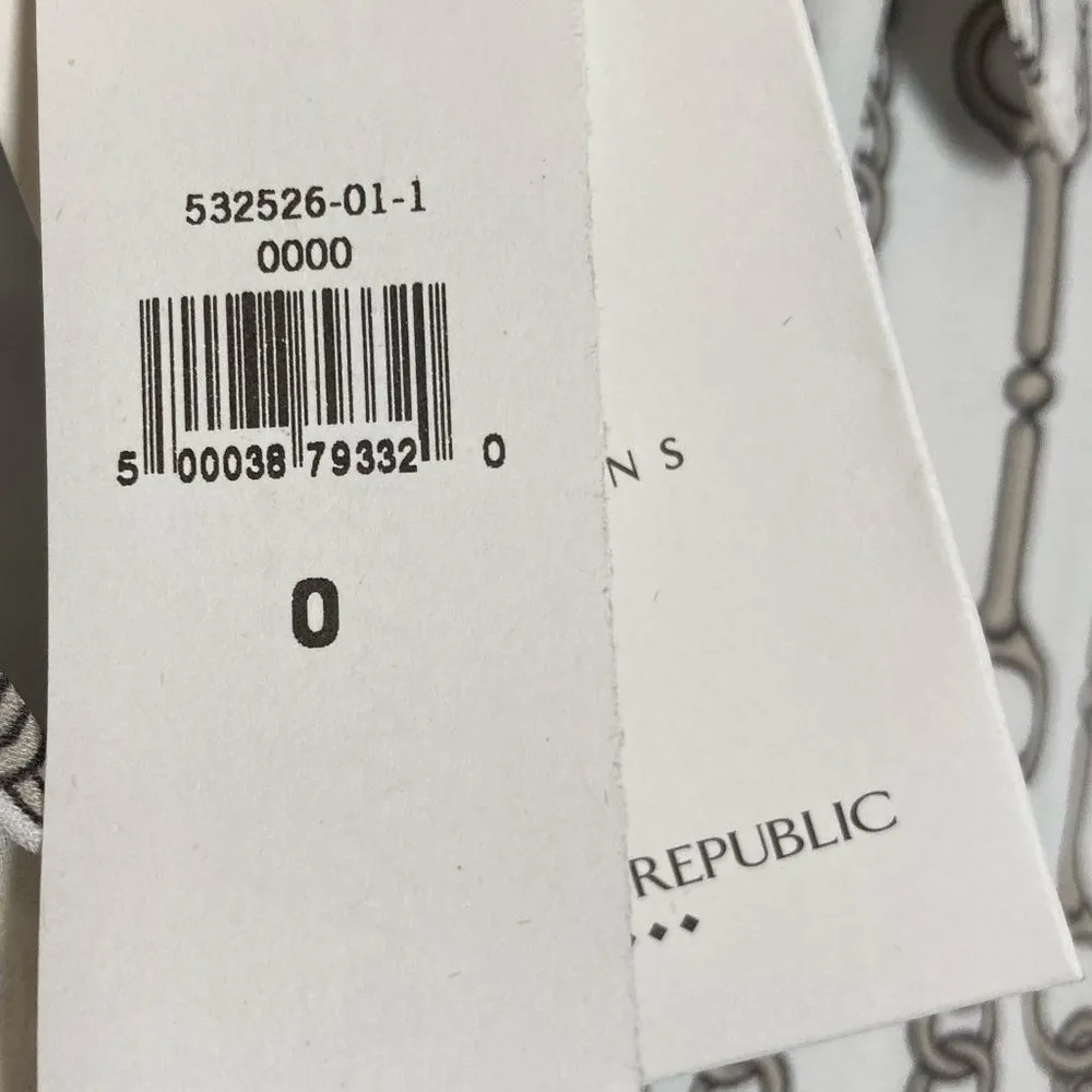 NWT -  Factory Chain Print Shirt Dress - White - Size 0 - Image 4