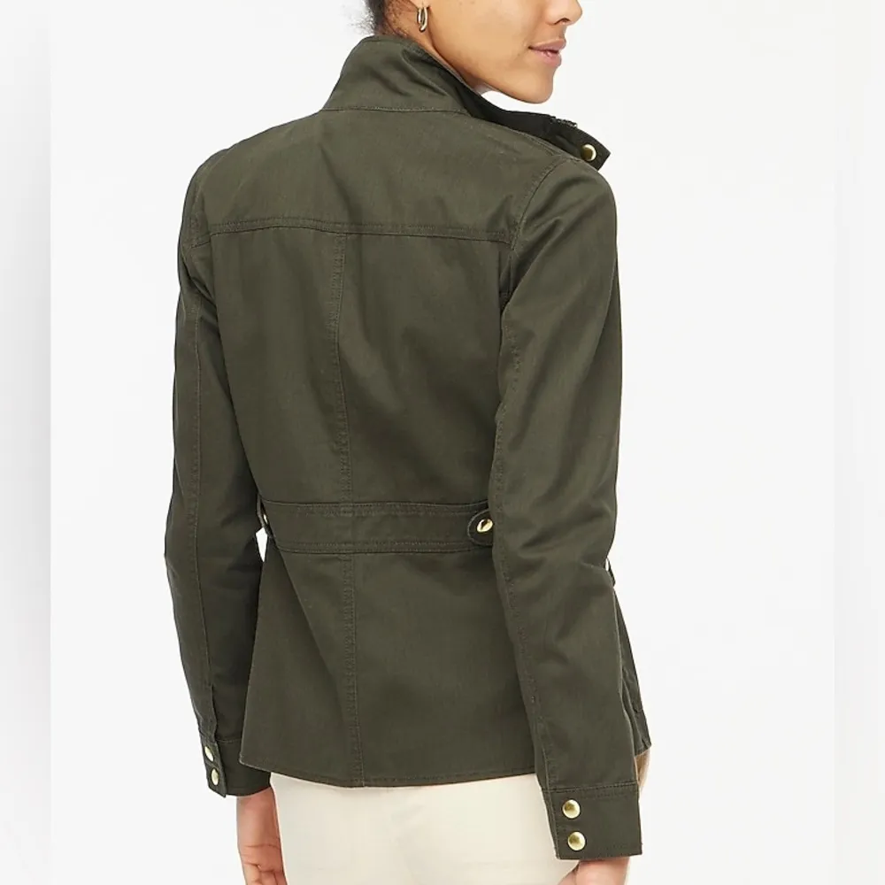 JCrew Resin-coated Black twill field jacket- Size Small - Image 3