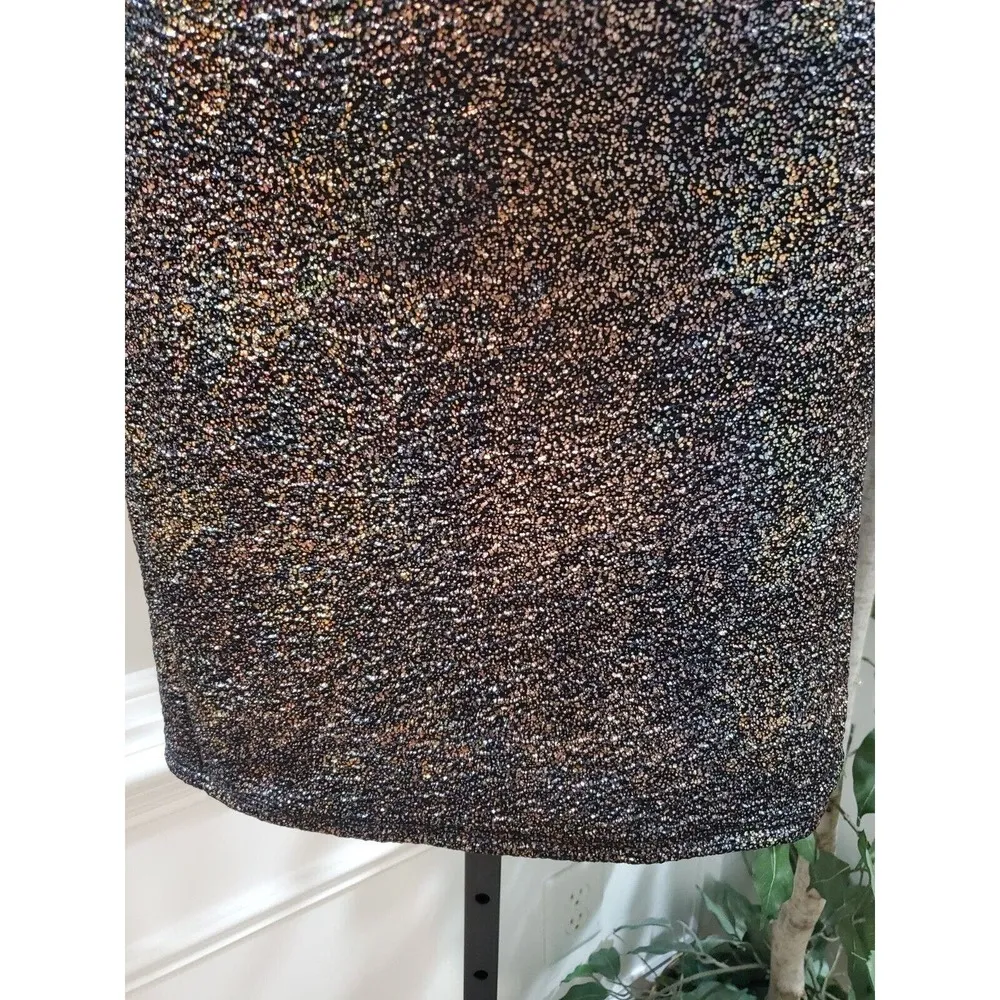 Stylebook Women’s Bronze Polyester Scoop Neck Long Sleeve Knee Length Dress S - Image 4