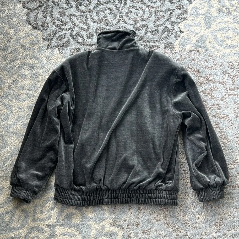 Vintage Fu Da Sport Velour Jacket Gray Medium - Image 6