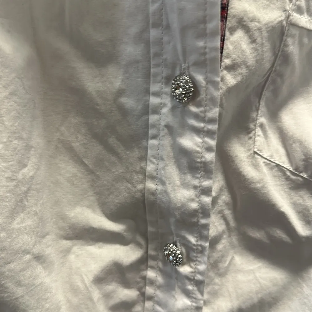 NWT J Crew Tartan placket jeweled button-up cotton shirt in signature fit - Image 6