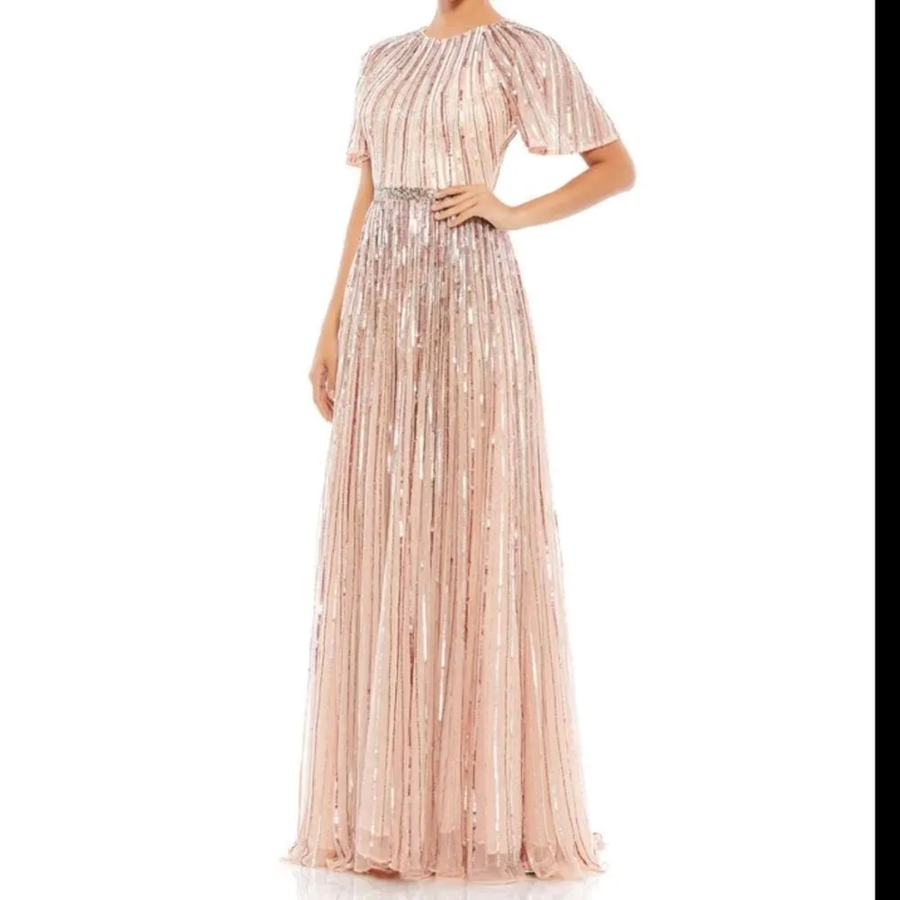 Mac Duggal 93582 Womens Embellished Full Length Layered Gown Dress 6 - Image 4