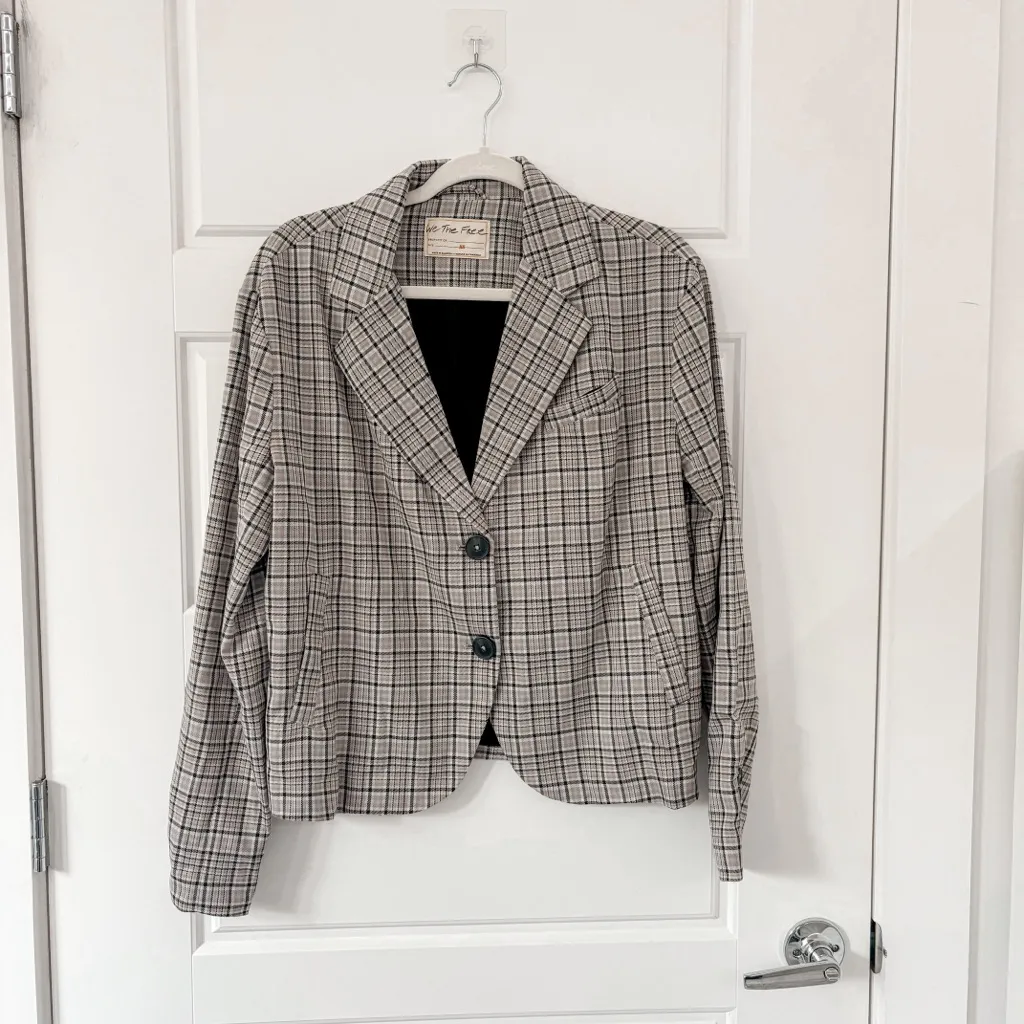 NEW Free People Cali Plaid Blazer Dust Combo - Image 6