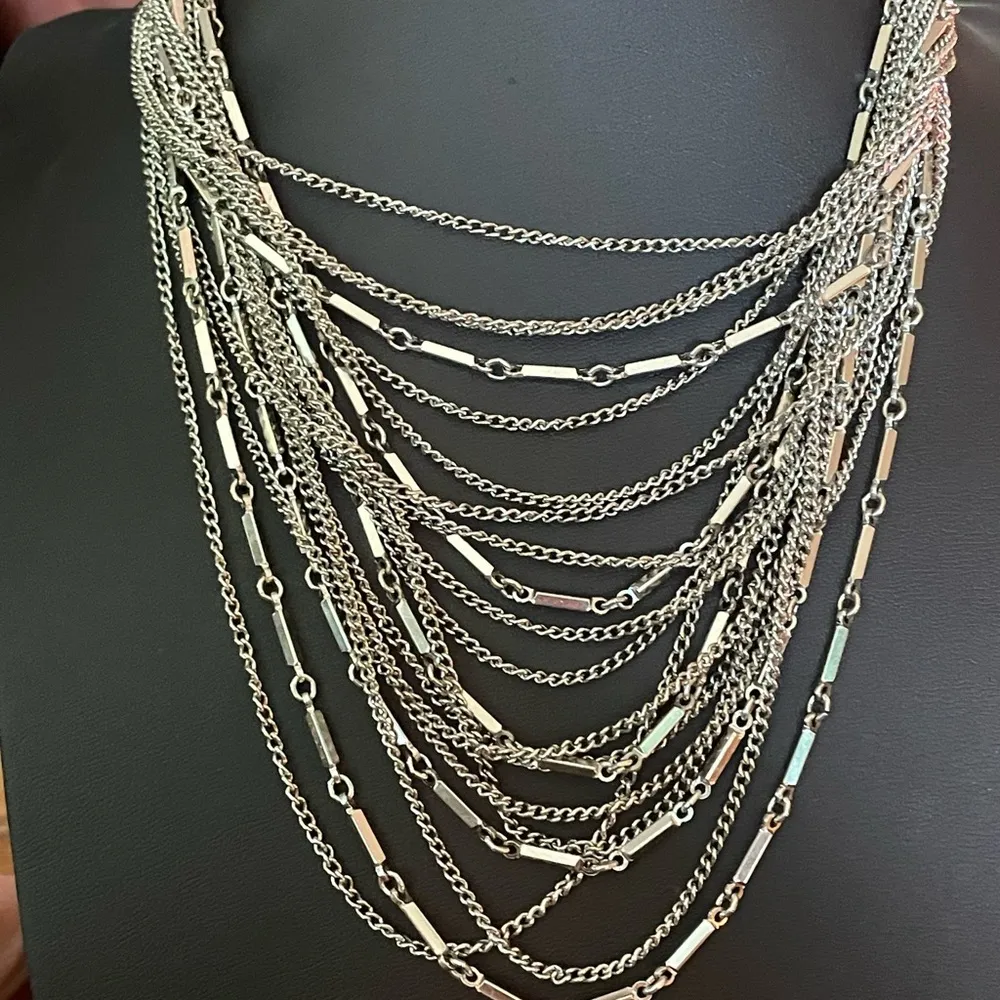 Vintage Kramer Multi Strand Necklace Silver - Image 10