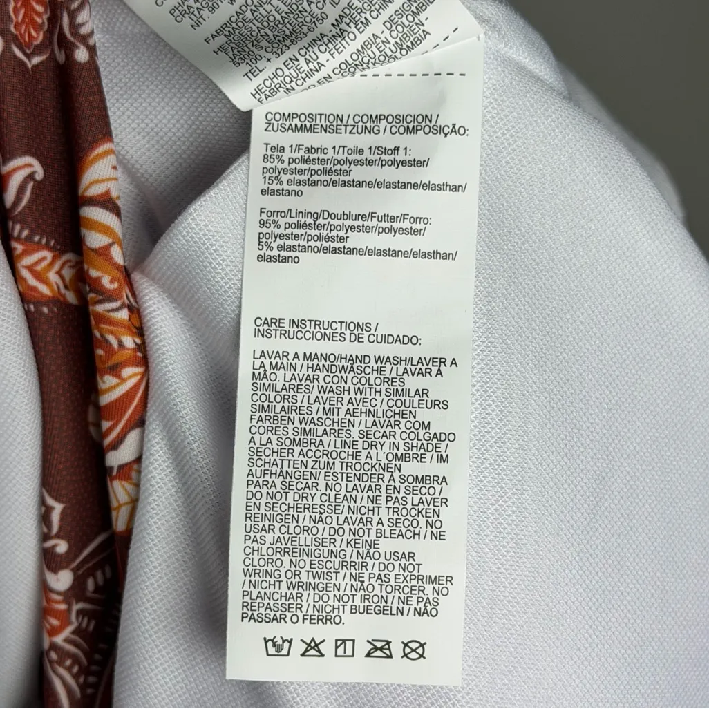 PHAX Twist Front Long Sleeve One Piece Boho Paddlesuit Swimsuit Women’s S Resort Orange - Image 8