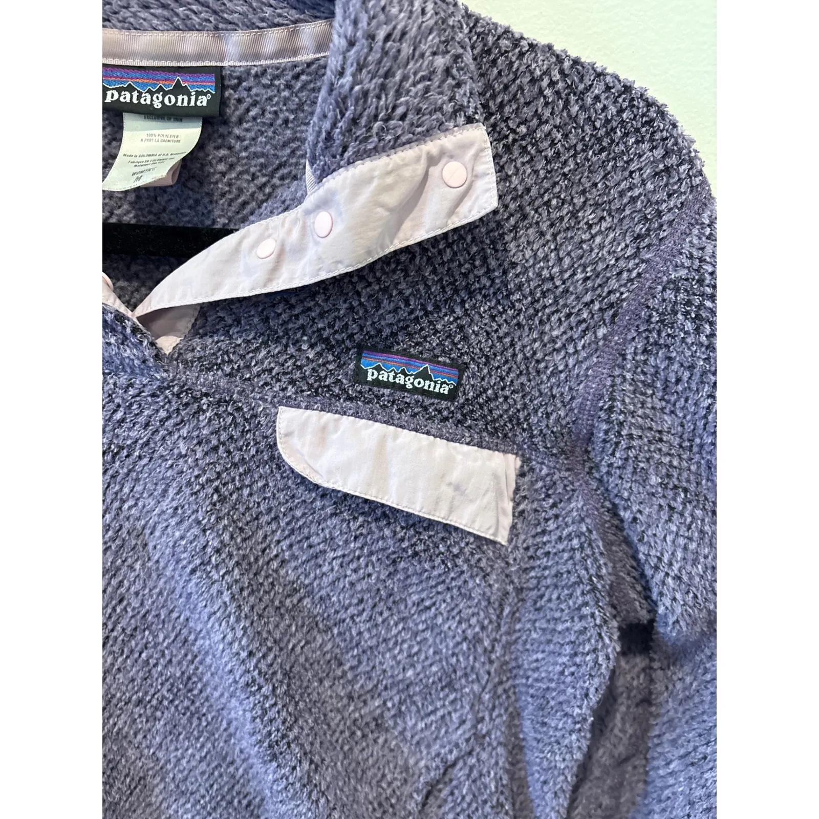 Patagonia Better Sweater Fleece Pullover Women's Size Medium Purple Snap Neck - Image 3