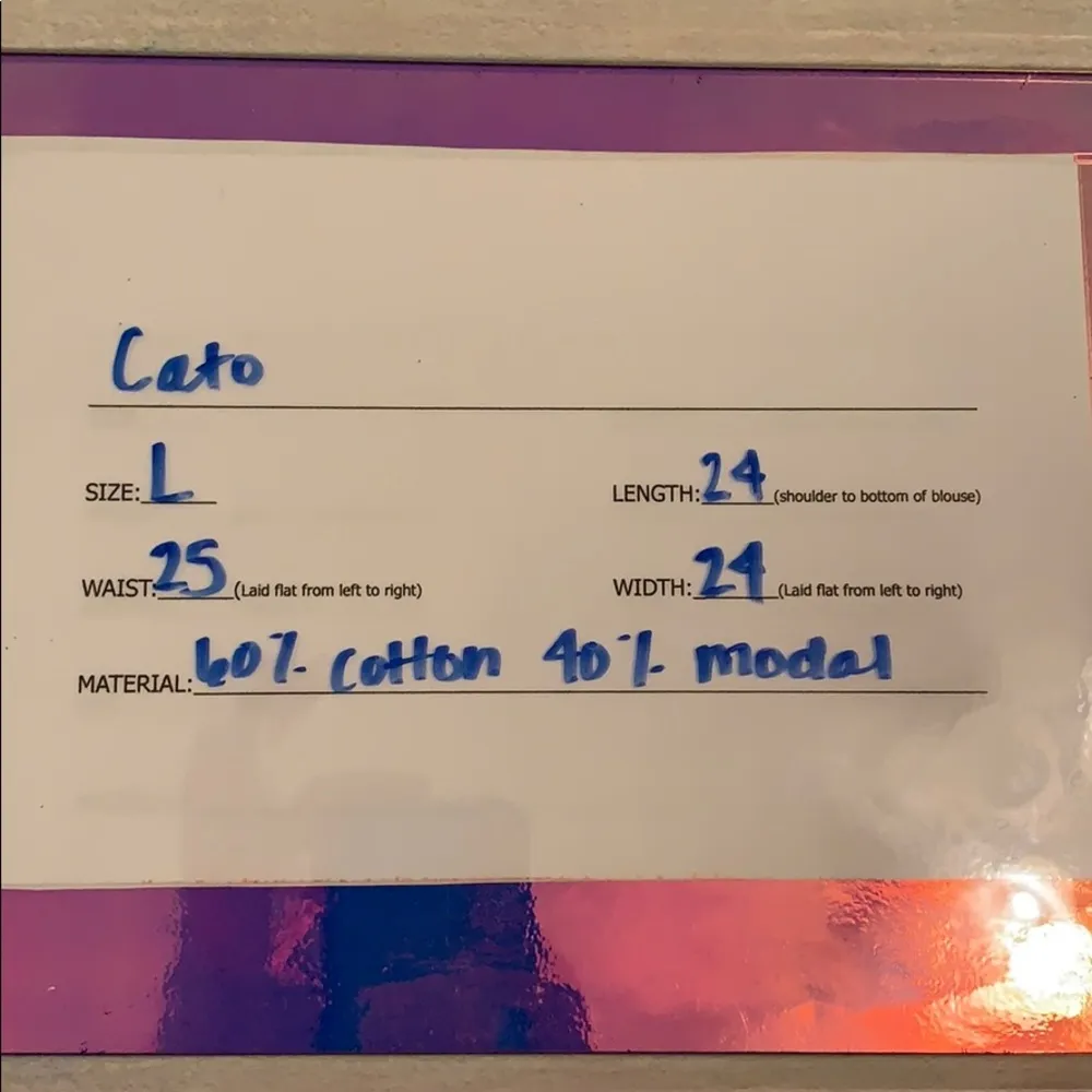 Cato EUC scoop neck high low tee with seam on back - Image 6