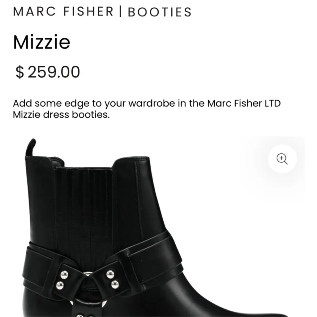 EUC Marc Fisher Leather Mizzie Moto
Boots Black Size 9Retail $259.00 - Image 3