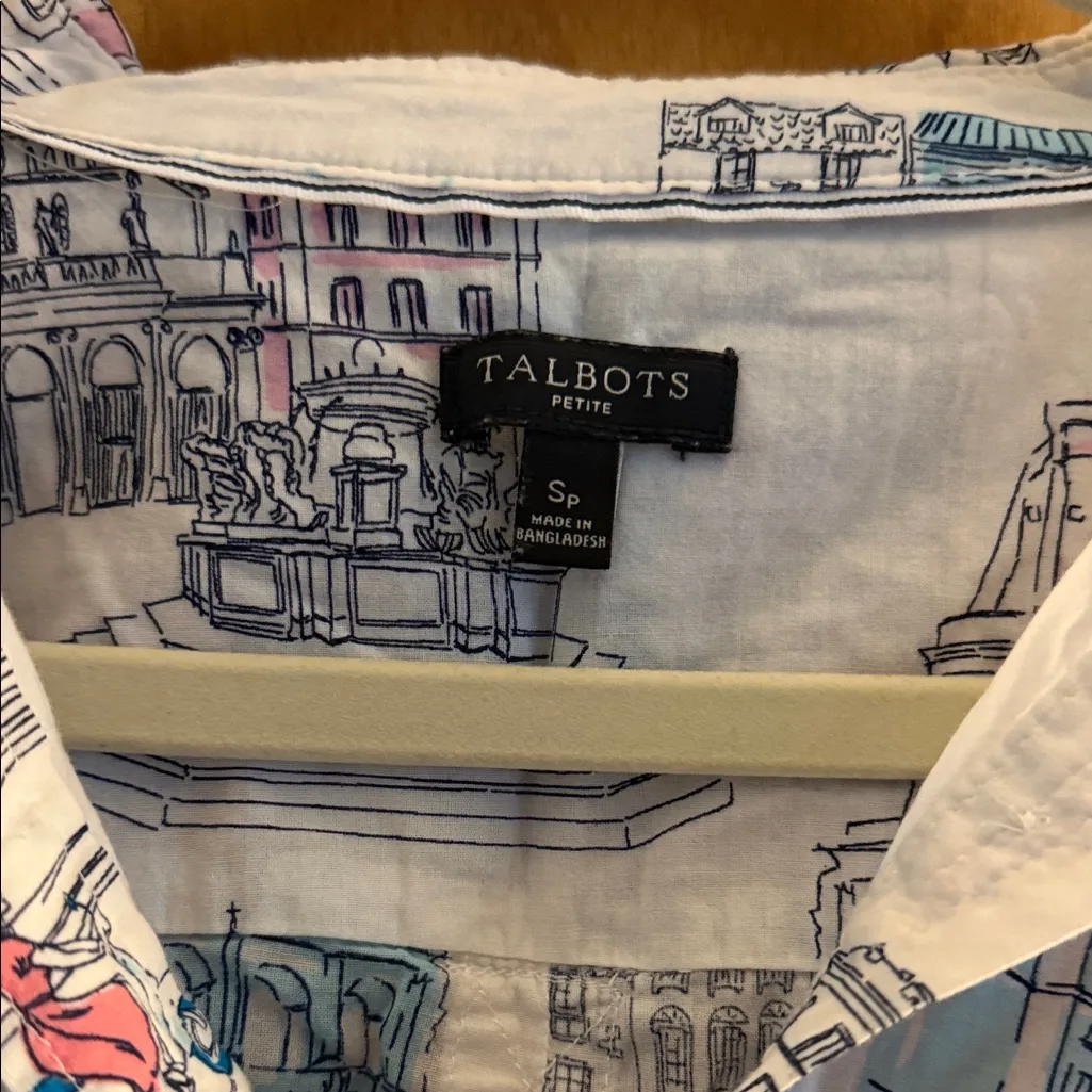 Talbots  Multicolor Roman Holiday Button Down Shirt - Image 2