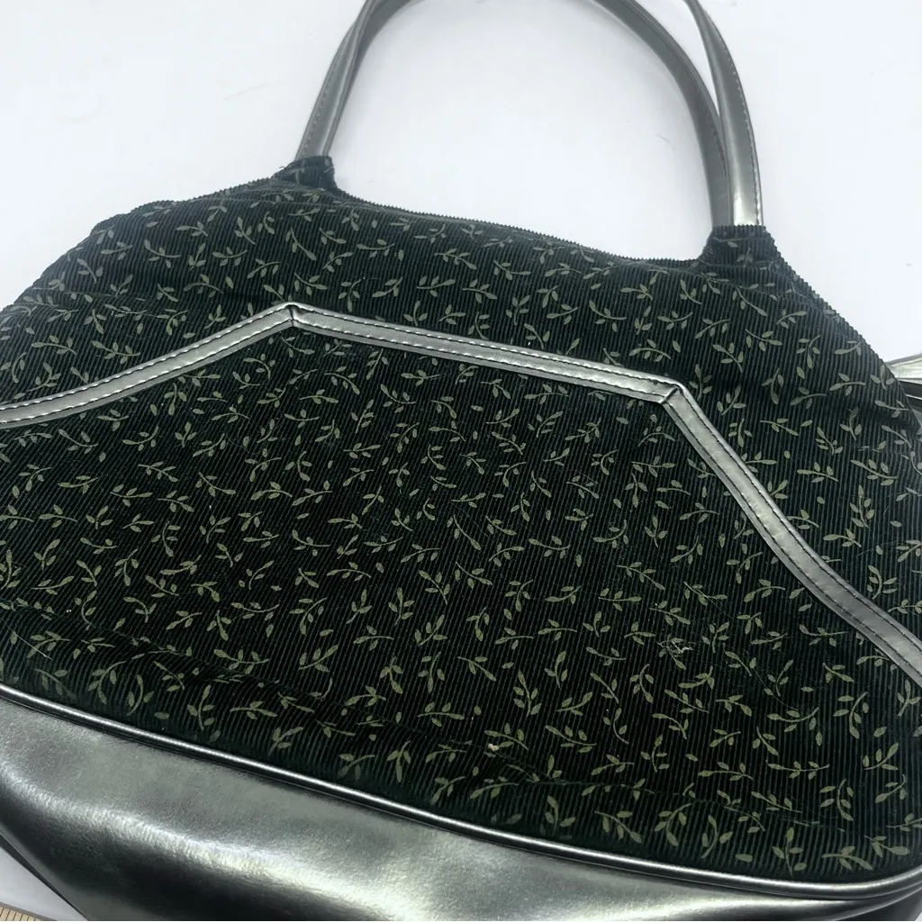 Victoria's Secret Corduroy Green Bag with Gold Accents - Image 3