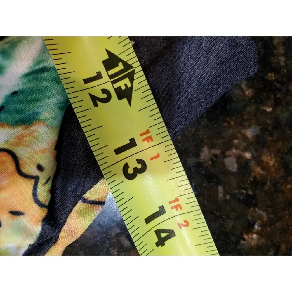 Black Floral Women's Adjustable Waist Polyester High Rise Pull on Wide Leg Pants Size undefined - Image 9