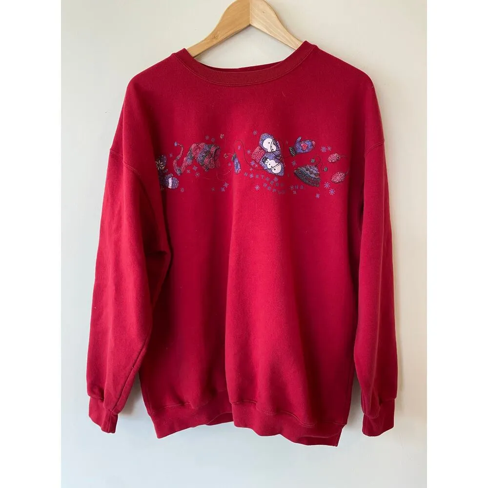 Northern Reflections Christmas Long Sleeve Crew Neck Sweatshirt Red Women's - Image 2