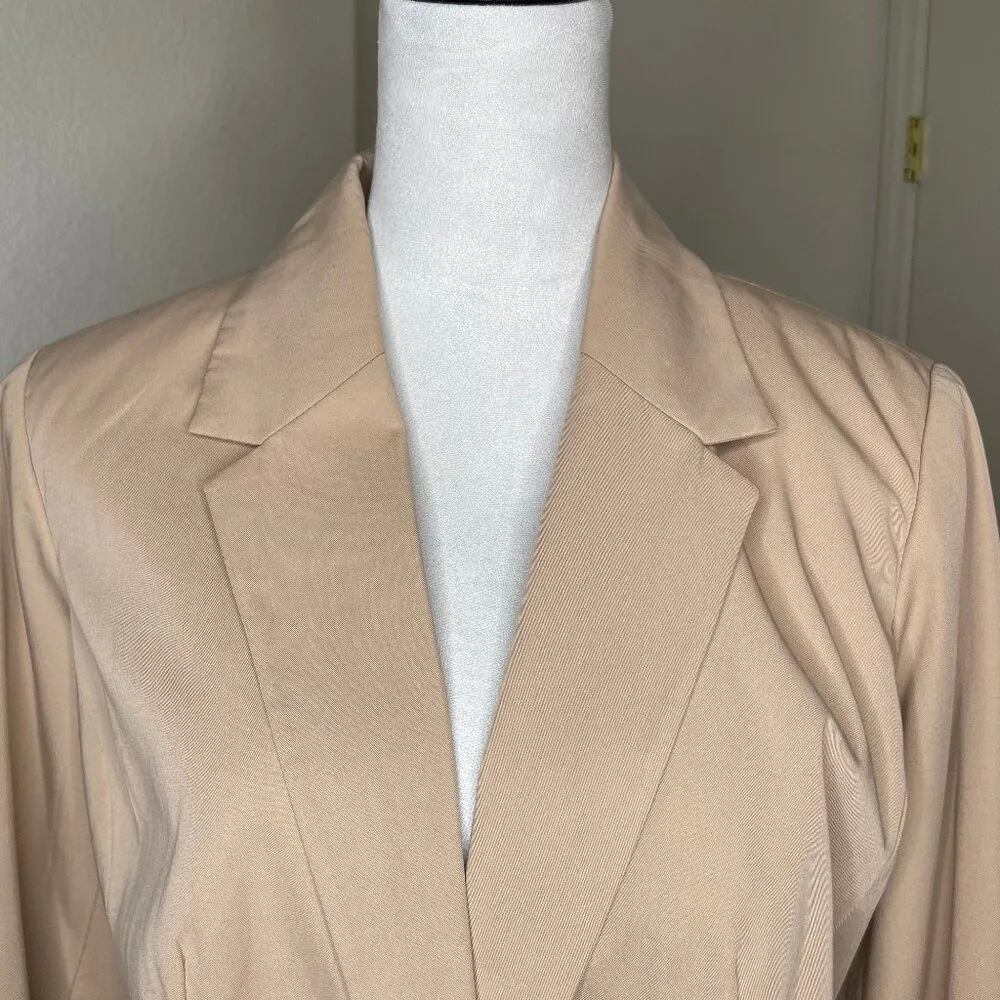 Denim 24/7 Women's Beige Classic Fit Blazer Single Breasted Career Office 12W Tan Size 12 - Image 2