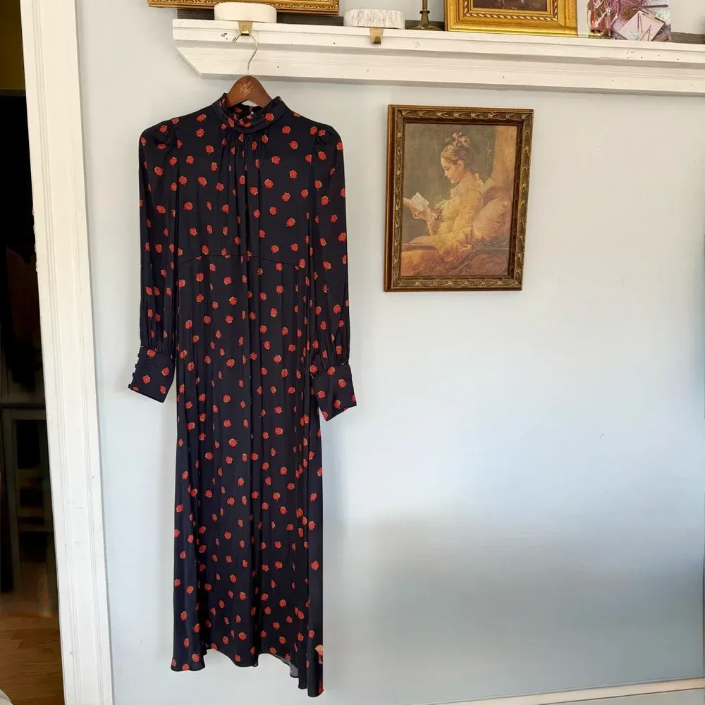 Hatch Black and Red Black Maternity Turtleneck Mock neck Maxi Dress size XS - Image 3