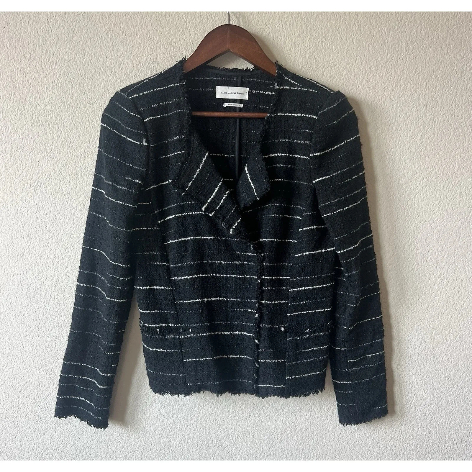 Isabel Marant Étoile Black & White Tweed Jacket Size 38 France Made - Image 3