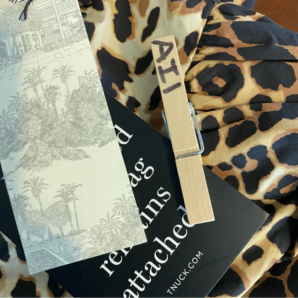 Tuckernuck x India Hicks Leopard Domino‎ Long Sleeve Mini Dress Animal Print XS - Image 9