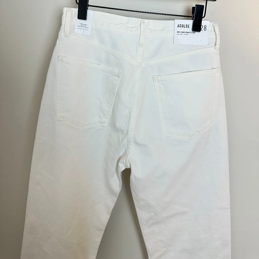AGOLDE 90's Crop Mid Rise Straight in Wash Marshmellow Size US 28 NWT - Image 7