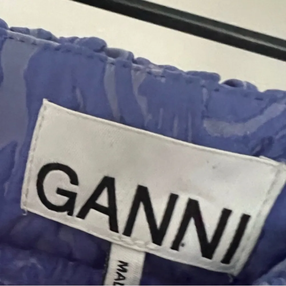 GANNI Asymmetrical Textured Mini Skirt Purple Blue Iris size 40 US 8-10 - Image 11