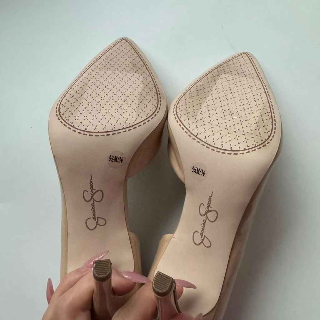 NEW Jessica Simpson Prizma D’Orsey Sand Dune Nude Patent Leather Pump Size 5.5 - Image 7