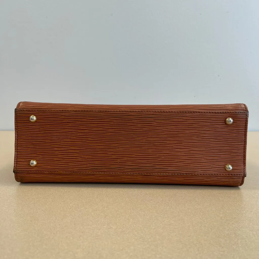 Fendi Vintage Brown Epi Leather Top Handle Bag - Preowned - Image 3