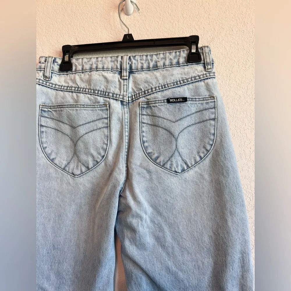 ROLLA'S Classic Straight Jean High Rise Distressed Jeans Size 27 Blue - Image 5